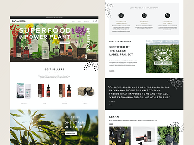 Pachamama CBD Website art direction branding cannabis cbd ecommerce hemp hemp oil shopify tincture ui website website design