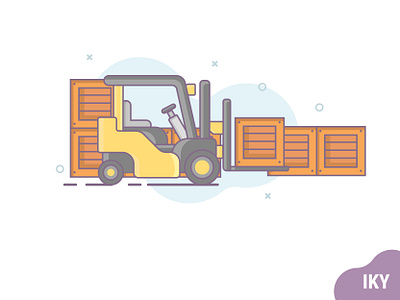 Forklift design designer flat design forklift flatdesign forklift illustration