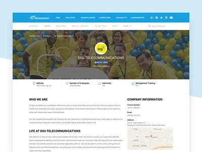 Graduan - Employer Page career employer job ui user interface