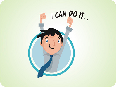 Flat Vector - I Can Do It business design flat illustration people reward success ui ux vector winner