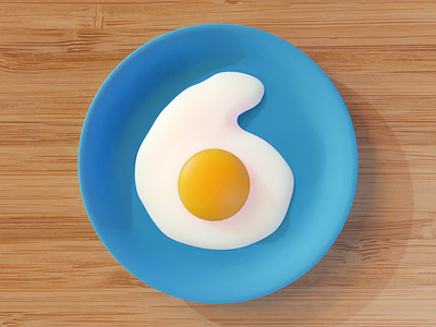 36 days of type - 6 36daysoftype 36daysoftype07 3d blender blender 3d breakfast challenge egg illustration six sunny side up