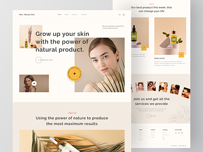 Miso - Beauty Clinic Landing Page 💆🏻‍♂️ beautifull beauty beauty clinic beauty product beauty salon beauty website brown classic clinic cosmetics landing landing page makeup massage salon skin care skincare spa web website