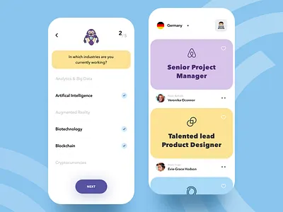 Job Search art cards creative dashboard find job freelancer illustration interaction ios job job portal minimal mobile onboarding platform product design ui ux work