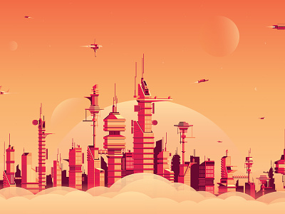 Neo City Sky - Dawn bladerunner branding city illustration illustrator neo city space star wars the creative pain twelve south vector