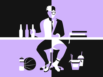 Balance balance bold bottle character colours food illustration negative quarantine socks sport suit vector work