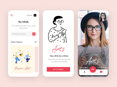 Tutor App design app design application creative design inspiration mobile app mobile app design mobile ui trendy ui