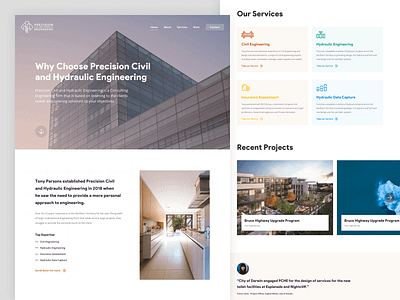 PCHE - Homepage Design civil engineering clean design engineering experience homepage icon interface real estate redesign ui ux website