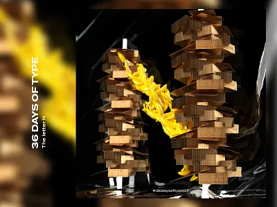 36 Days of Type | N 3d 3dtype adobedimension art graphics letters n type typography