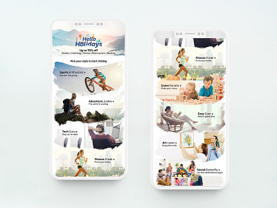 Hello Holidays design ecommerce hello holidays landing page leisure products store travel ui uidesign