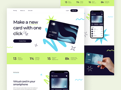 Bank Card Landing Page design home home page homepage landing landing page landingpage web design web page web site webdesign webpage website