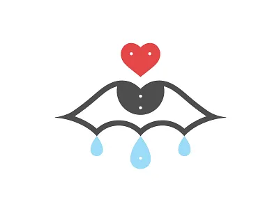 Crying Eye 2 design drops eye heart illustration logo romance tears vector