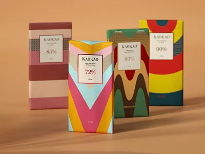 KaoKao No.3 behance brand identity branding chocolate design foil foodpackaging illustration logo packaging design pattern texture