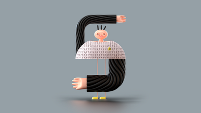 Number 5 for 36 days of type 36daysoftype 36daysoftype07 3d 3d illustration c4d character illustration modelling redshift rendering