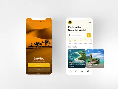 Travio Travel app - Adobe XD Download Free app clean covid19 design minimal mobile app photoshop tourism travel travel app traveling ui uiux design xd
