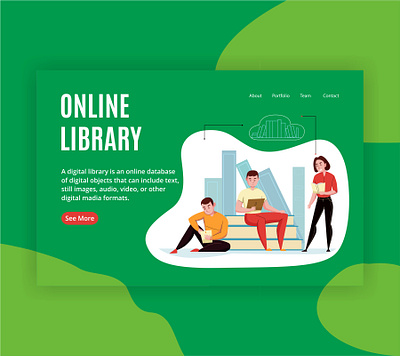 ONLINE LIBRARY WEB DESIGN design illustration landingpage landingpagedesign library online ui ui design uidesign uiux ux ux design uxdesign uxui web web design webdesign website website concept website design