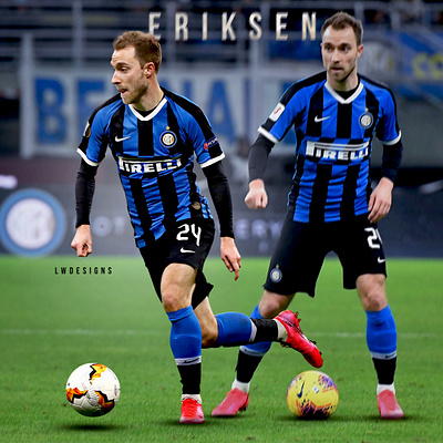 Christian Eriksen - Inter Milan calcio design eriksen fifa football football club football design football edit footballer gfx illustration inter milan lionel messi milan photoshop poster serie a soccer edit wallpaper