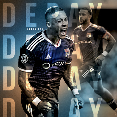 Memphis Depay - OL Lyon depay design fifa 20 football football club football design football edit footballer illustration ligue 1 lyon mbappe memphis depay neymar ol photoshop poster soccer edit wallpaper