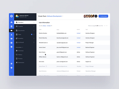 Customer Management Board admin panel animation concept customer dashboard desktop app interface management app motion product table ui user ux web web app web application