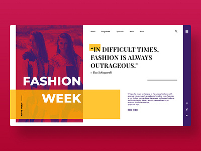 Duotone landing page clean ui design duotone fashion fashion website fashion week landing page pink style ui ui design web web design website yellow