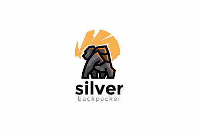 silverback gorilla logo design animal animals branding character design gorilla gradient graphic graphic design green icon illustration illustrator logo minimal silverback vector