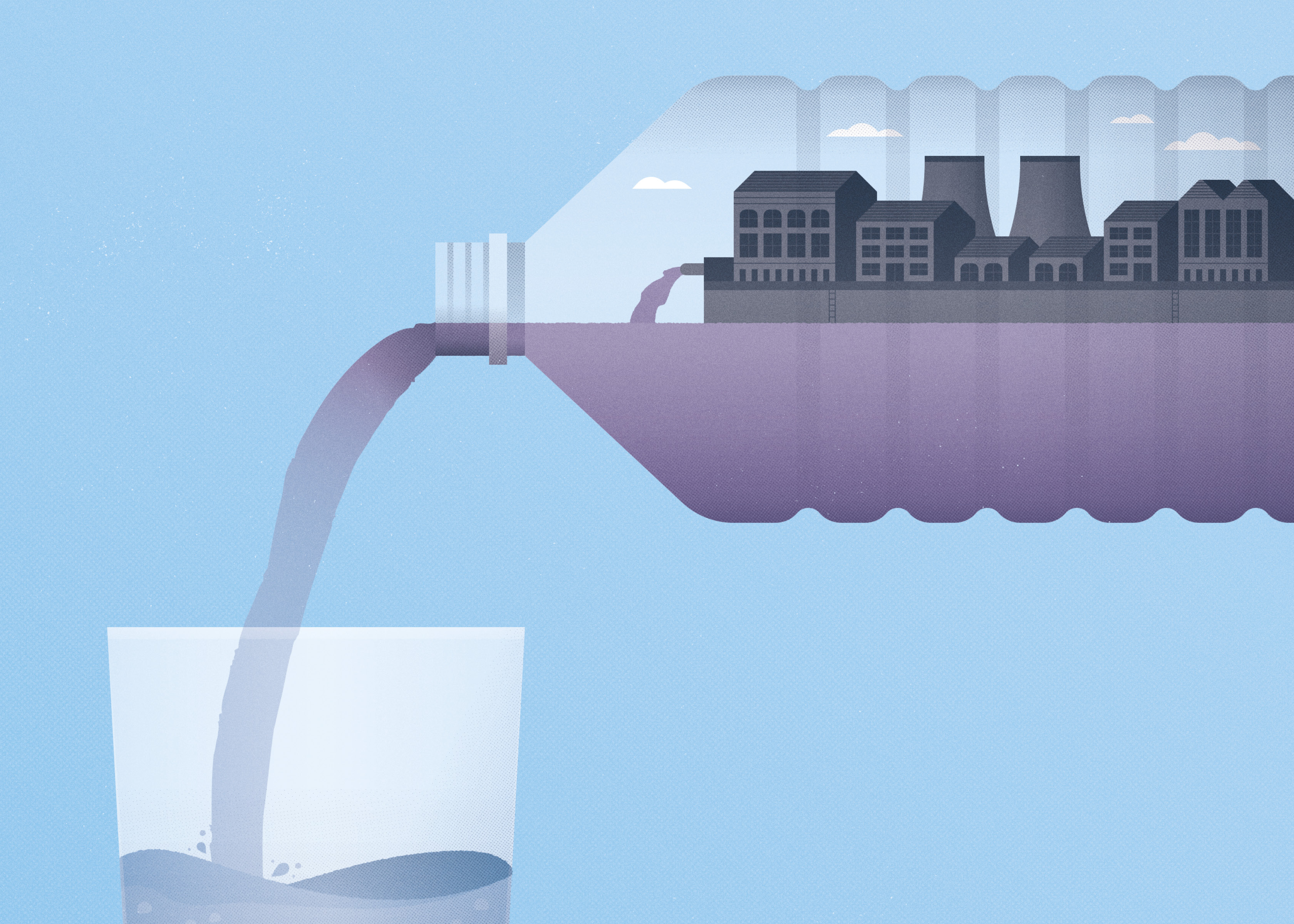factory water pollution clipart
