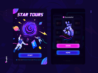 STAR TOURS colorful drawing flats graphic illustration ui design