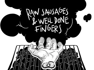 Barbecue season is open! barbecue black and white digital art illustration illustrationoftheday