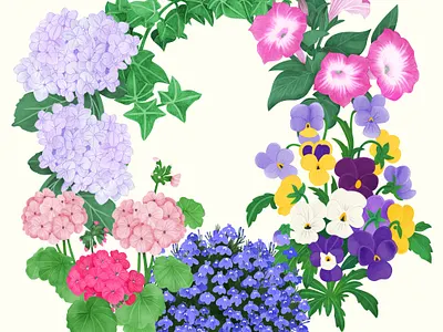 Bouquet bouquet color digitalart finland finnish flower garden girly illustration magazine natuer plant print spring summer