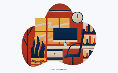 Tiempos de teletrabajo design flat illustration illustrator minimal office design office space teletrabajo vector web work from home workspace