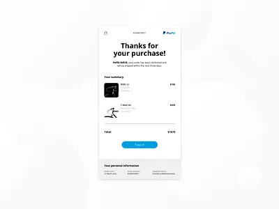 Daily UI #17 - Email Receipt app art direction dailyui dailyui017 dailyui17 dailyuichallenge design email email receipt ui ui ux ui design ux design