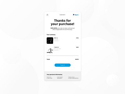 Daily UI #17 - Email Receipt app art direction dailyui dailyui017 dailyui17 dailyuichallenge design email email receipt ui ui ux ui design ux design