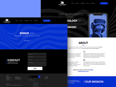 Black Magic 404 error 404page black blue design interface landing page ui ux web