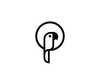 Parrot logo Redesign animal badge bird black branding bw design fly icon line logo luxury mark minimal outlined parrot simple tropical vacation wings