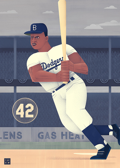 Poster of Jackie Robinson baseball baseball bat digital art digital illustration digital painting illustration jackie robinson majorleaguebaseball mlb photoshop wacom cintiq