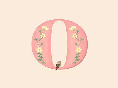 0 - 36 Daysof Type 0 36daysoftype animals birds cute design floral flowers frame illustration nature pastel sparrow ui visual