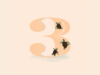 3 - 36 Days of Type 3 36daysoftype animals beach cute design galapagos island life nature ocean ridley sea typogaphy visual