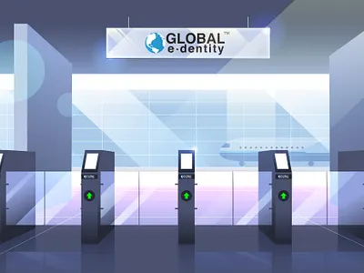 Airport gates airport gates gradients illustration interior plain