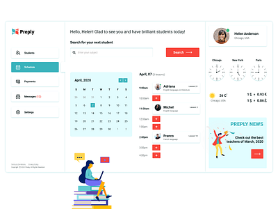 Preply Study Platform design concept dashboard design flatdesign platform preply study ui ux web webdesign