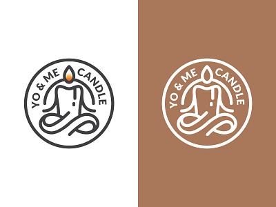 Yoga & Meditation Candle Logo branding candle logo logo design mark meditate meditation symbol yoga zen