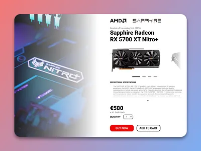 #DailyUI 012 - Web Shop/Single Product (Light and Dark) amd buy dailyui design figma figmadesign flat gpu minimal product sapphire shop ui ux web design web shop webdesign