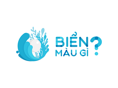 Logo: Biển Màu Gì? adobe adobe illustration adobe photoshop blue branding coral reef corals design environment art environmental icon illustration logo ocean life oceanic oceans sea typography vector