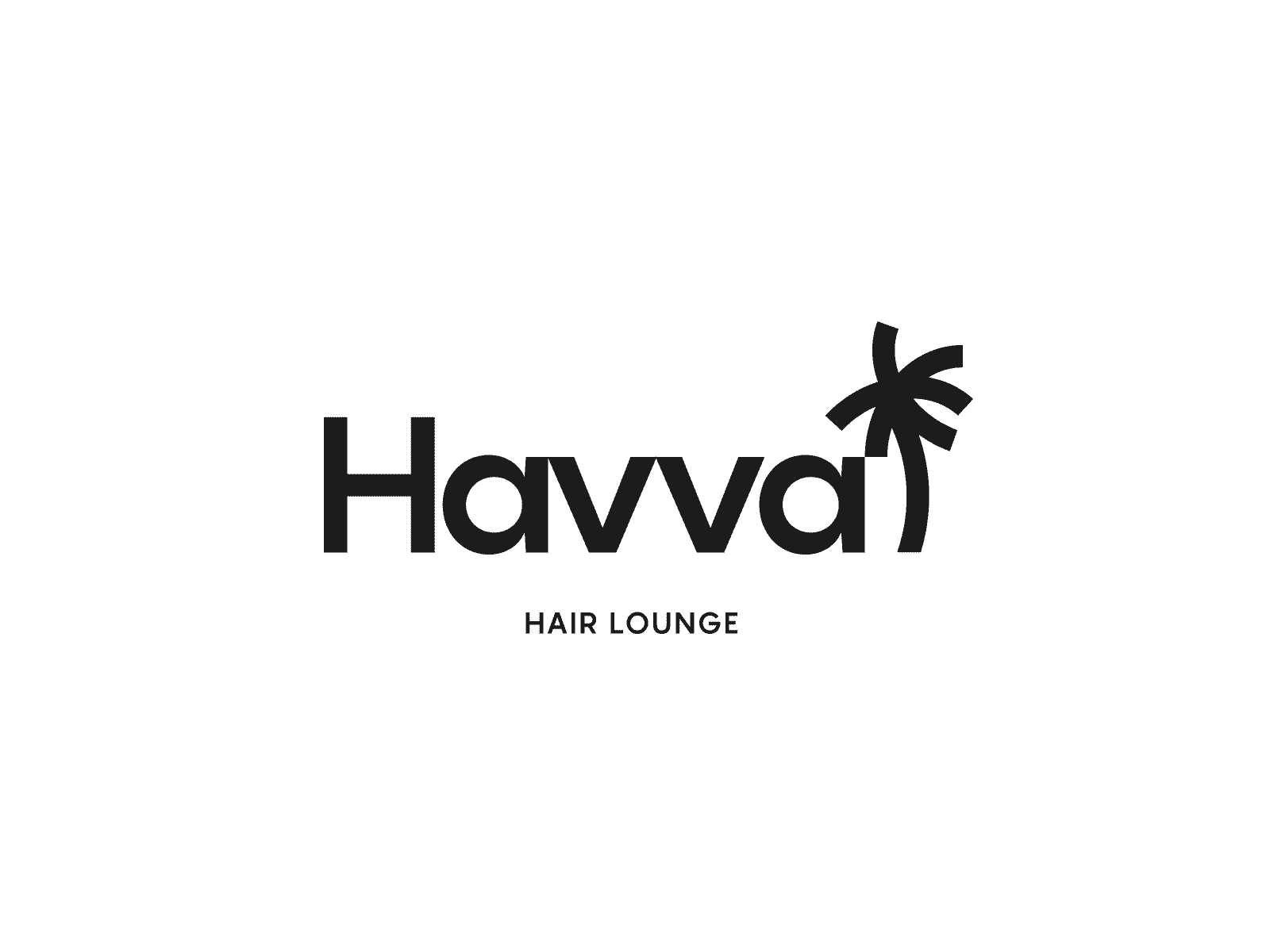 HAVVAI Hair SALON branding design hairdresser hawaii logo logo design minimal palms palmtree tropical typographic typography vector