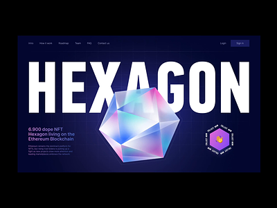 Hexagon NFT Landing page animation crypto design finance graphic design homepage landing page metaverse nft ui web webdesign website