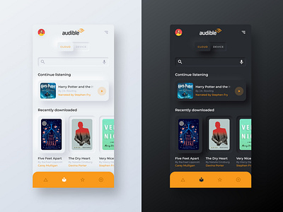 Audible Neumorphism app app design concept neumorphic neumorphism redesign redesign concept skeumorphic skeumorphism skeuomorph ui ui design