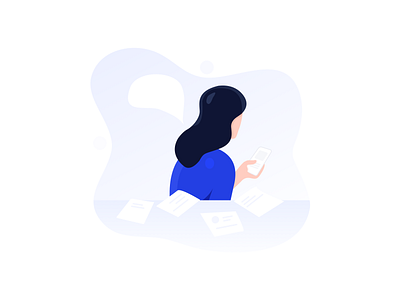 The girl :) animation bank app blue design flat illustration ios logo ui web