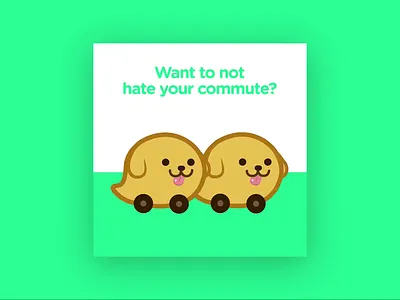 Waze Carpool advertising animation app banner ad car carpool character flat illustration mood moods social media vector waze