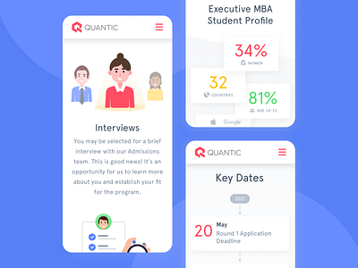 Quantic • Mobile cms design executive mba front end front end development gatsby mba mobile mobile design mobile screens online education product product design product strategy quality assurance ui ui design uiux ux ux design