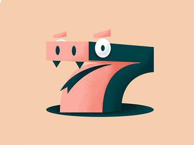 ➆ - 36 days of type™ 36dayoftype 3d 7 animal character cobra design graphisme illustration letter number seven snake type typography work