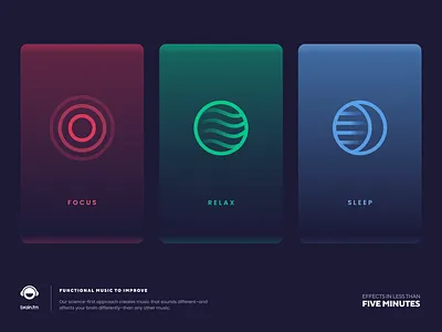 Brain.fm 3d animation app branding graphic design icon identity illustration logo motion graphics ui