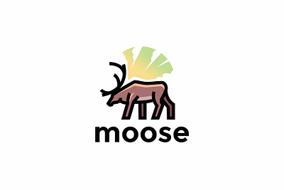 moose logo design animal animals branding character design gradient graphic graphic design green icon illustration illustrator logo logo design logodesign logotype minimal mobile moose vector